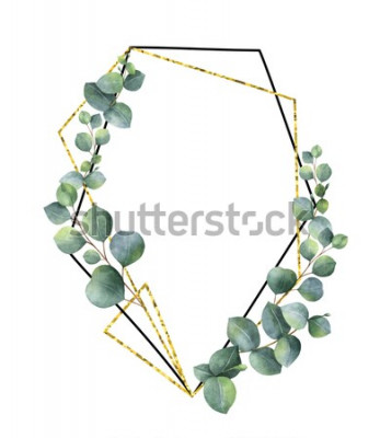 Poster  Cadre botanique en or