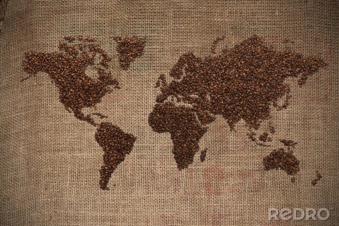Poster  Café carte du monde