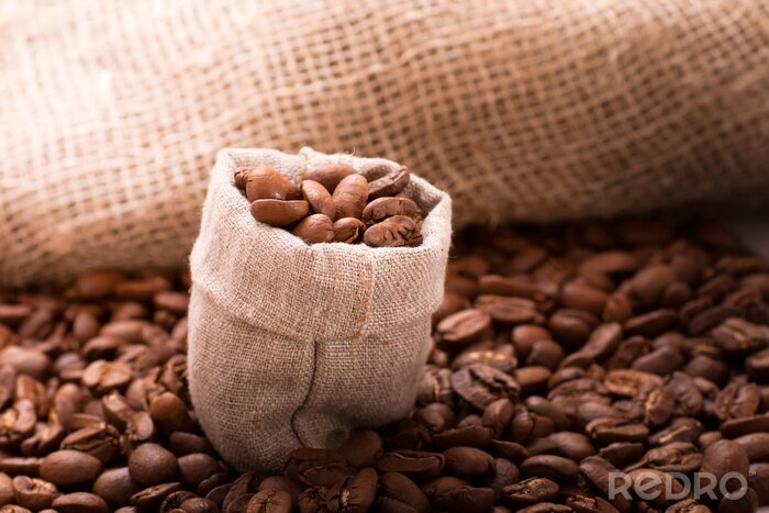Poster  Café dans des sacs de jute