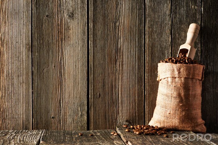 Poster  Café, haricots, scoop, sac