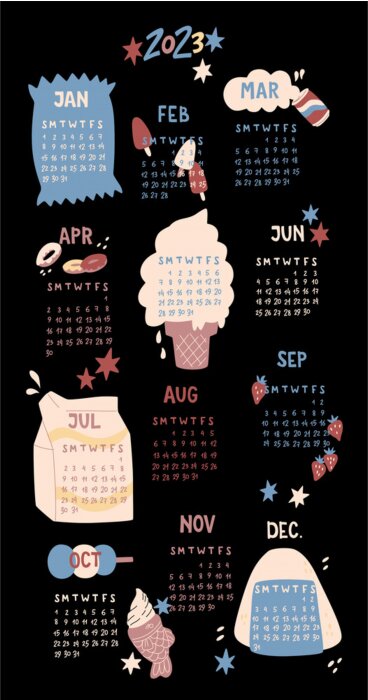 Poster  Calendrier 2023 des délicieux