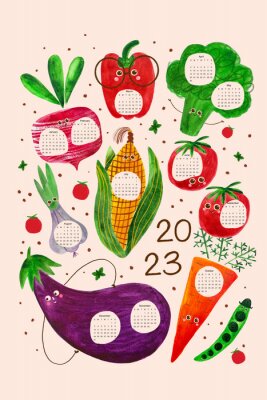 Poster  Calendrier 2023 légumes