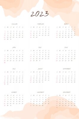 Poster  Calendrier 2023 pastels