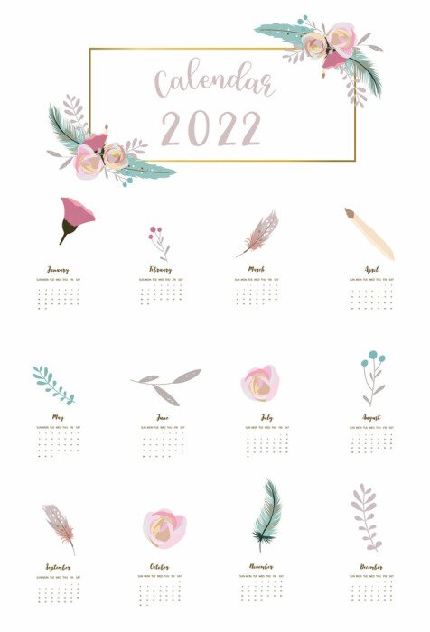Poster  Calendrier Boho pour enfants