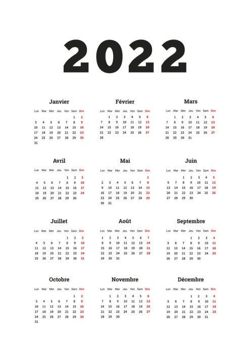 Poster  Calendrier français