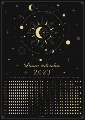 Poster  calendrier lunaire 2023