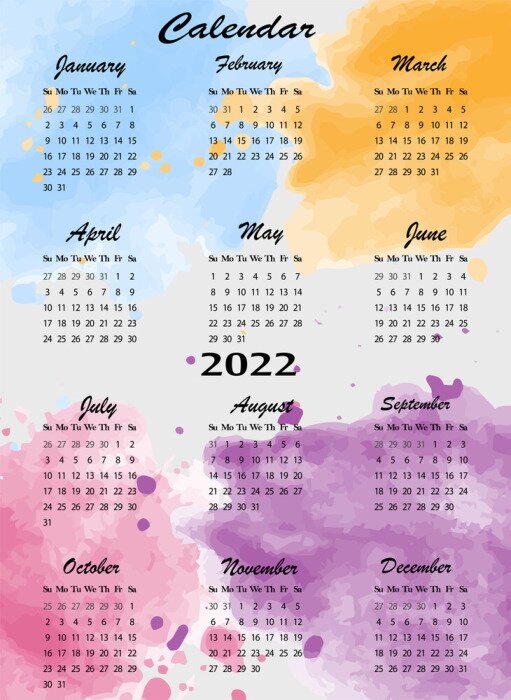 Poster  Calendrier motifs abstraits