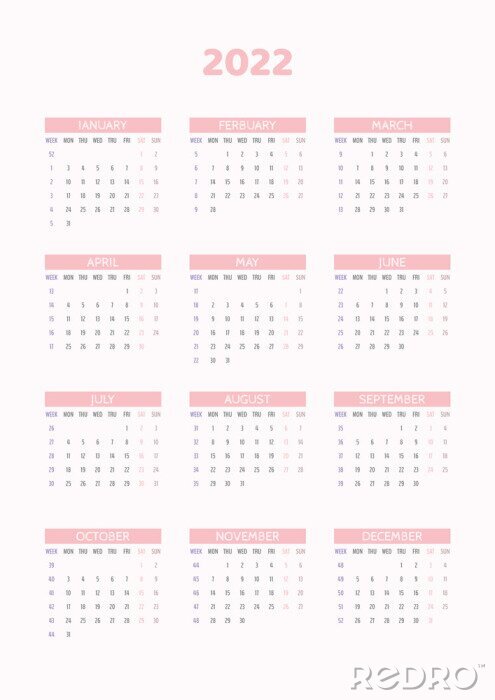 Poster  Calendrier simple