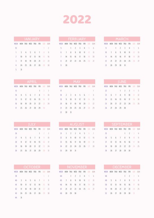 Poster  Calendrier simple