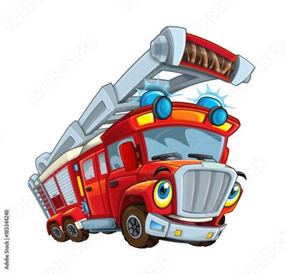 Poster  Camion de pompiers de conte de fées