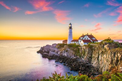Cape Elizabeth, Maine, États-Unis à Portland Head Light à l'aube.