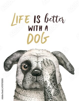 Poster  Carlin avec une inscription amusante