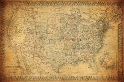 Carte ancienne des États-Unis
