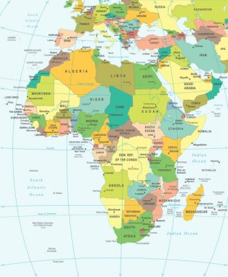 Carte de l'Afrique - très détaillées illustration vectorielle.