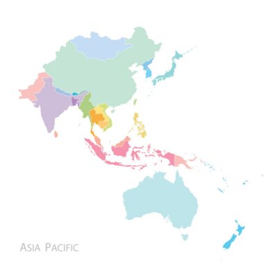 Poster  Carte de l'Asie-Pacifique