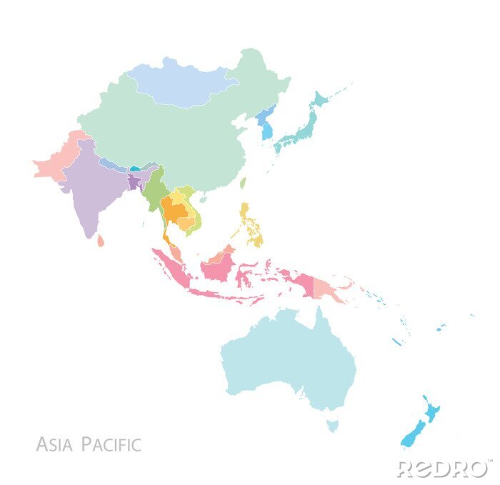 Poster  Carte de l'Asie-Pacifique