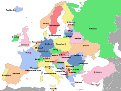 Poster  Carte de l'Europe