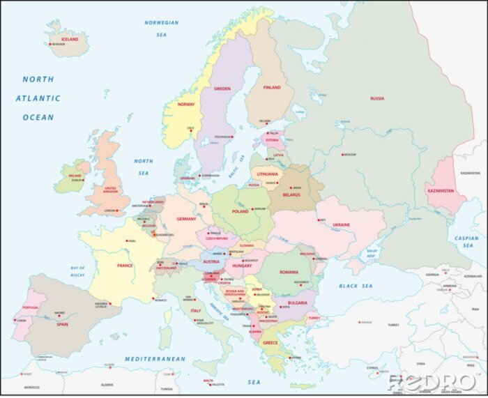 Poster  Carte de l'Europe