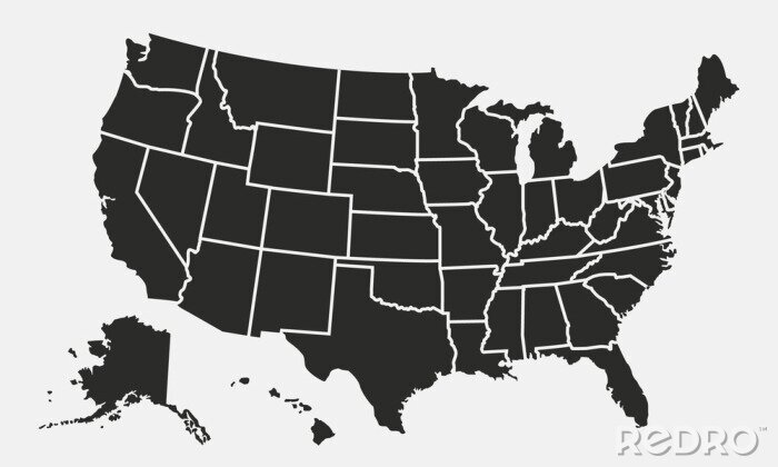 Poster  Carte des États-Unis par état