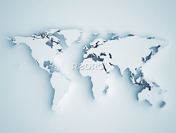 Poster  Carte du monde 3D de style graphique