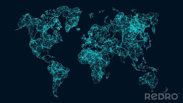 Poster  Carte du monde graphique avec effet 3D