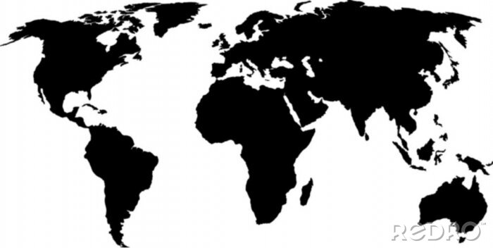 Poster  carte du monde noir