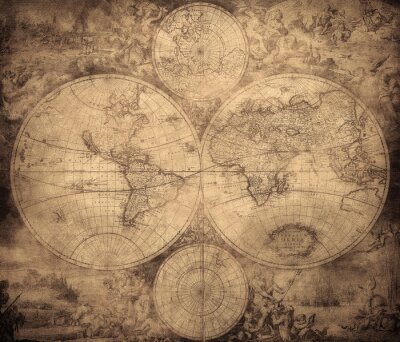 Carte du XVIIe siècle en sépia