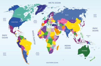 carte géographique et politique mondial