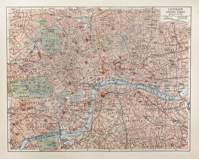 Poster  Carte historique de Londres