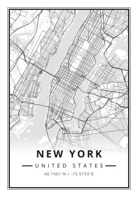 Poster  Carte minimaliste de New York