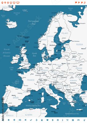 Poster  Carte politique classique de l'Europe