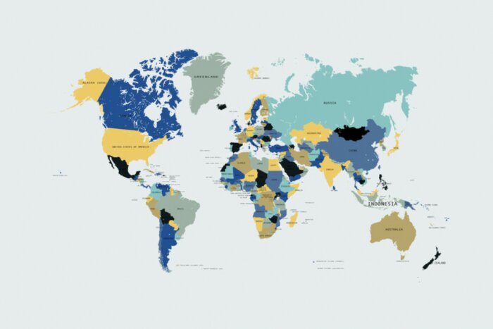 Poster  Carte politique colorée