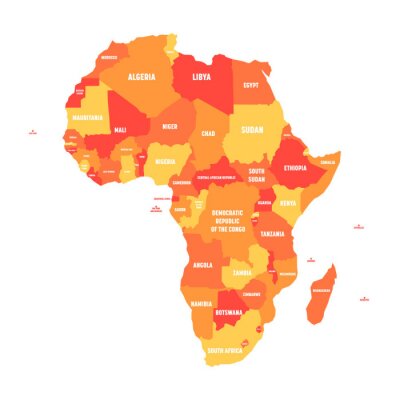 Poster  Carte politique d'Orange de l'Afrique. Illustration vectorielle