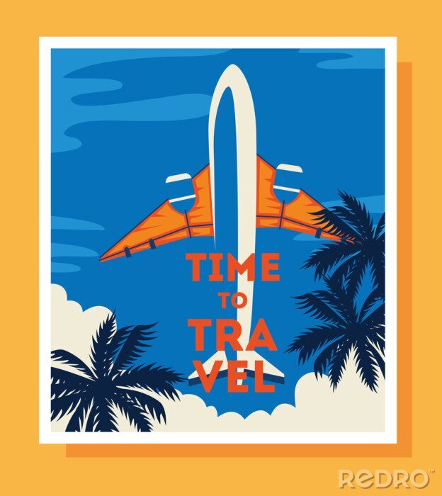 Poster  Carte postale de vacances sur les voyages en avion