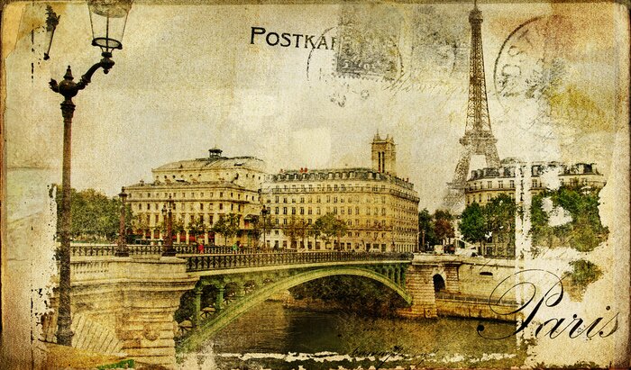 Poster  Carte postale rétro Paris