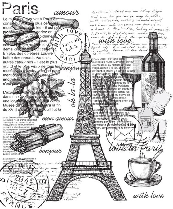 Poster  Carte postale vintage de Paris