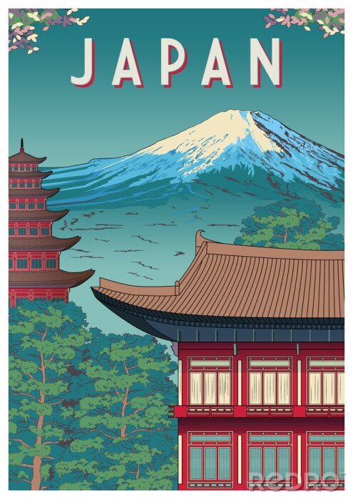 Poster  Carte postale vintage du Japon
