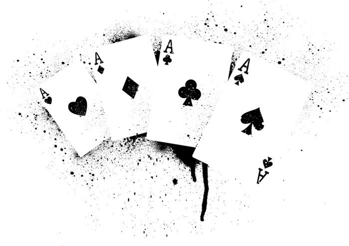 Poster  Cartes sur un fond surexposé