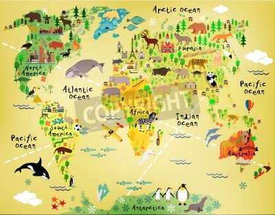 Cartoon carte du monde