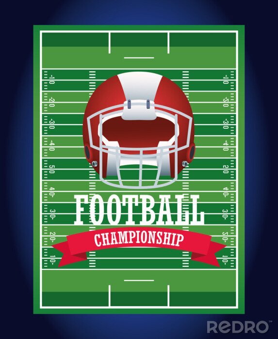 Poster  Casque de football américain avec un stade en arrière-plan