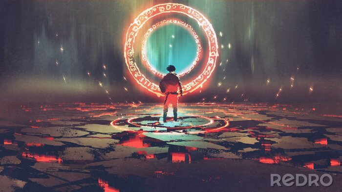 Poster  Cercles rouges fantastiques