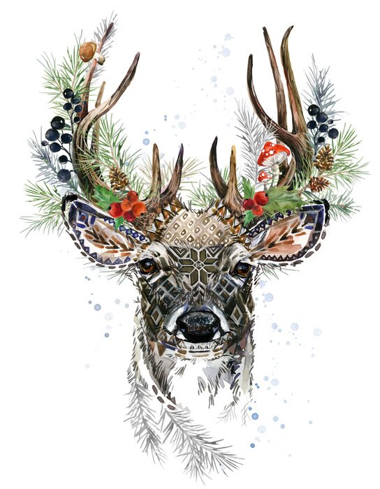 Poster  Cerf de style scandinave