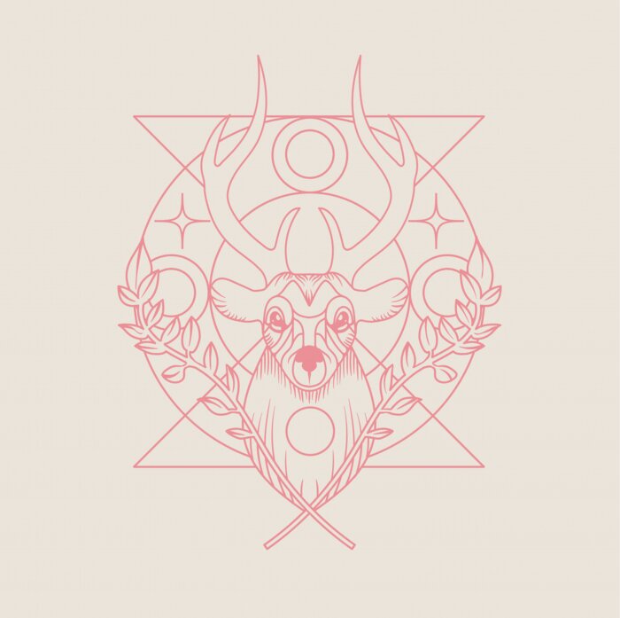 Poster  Cerf géométrique magique