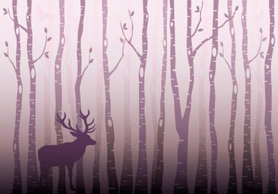 Cerfs contre les arbres