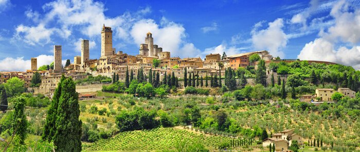 Poster  Château à San Gimignano paysage italien