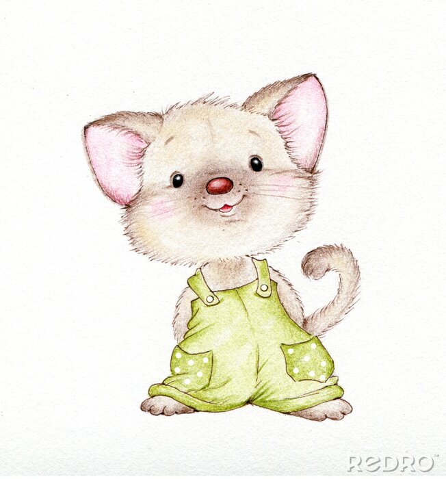 Poster  Chaton en salopette