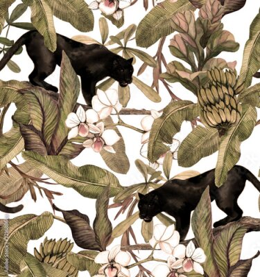 Poster  Chats sauvages dans les feuilles