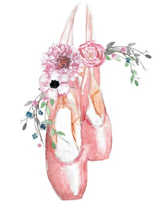 Poster  Chaussons ballerines à fleurs