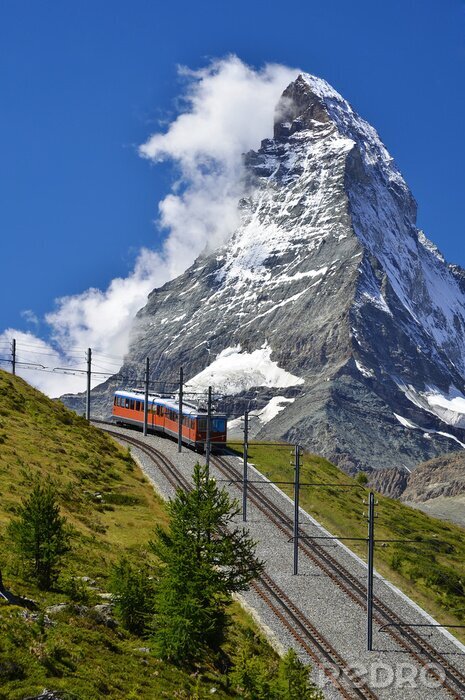 Poster  Chemin de fer Matterhorn Zermatt Gornergrat. Suisse