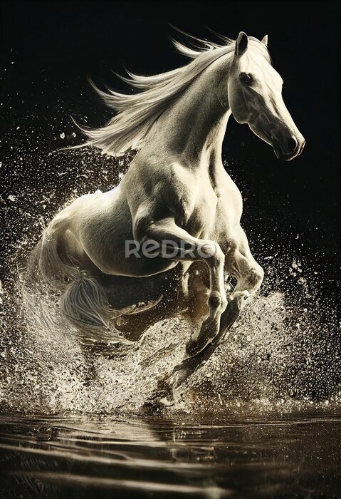 Poster  Cheval blanc majestueux
